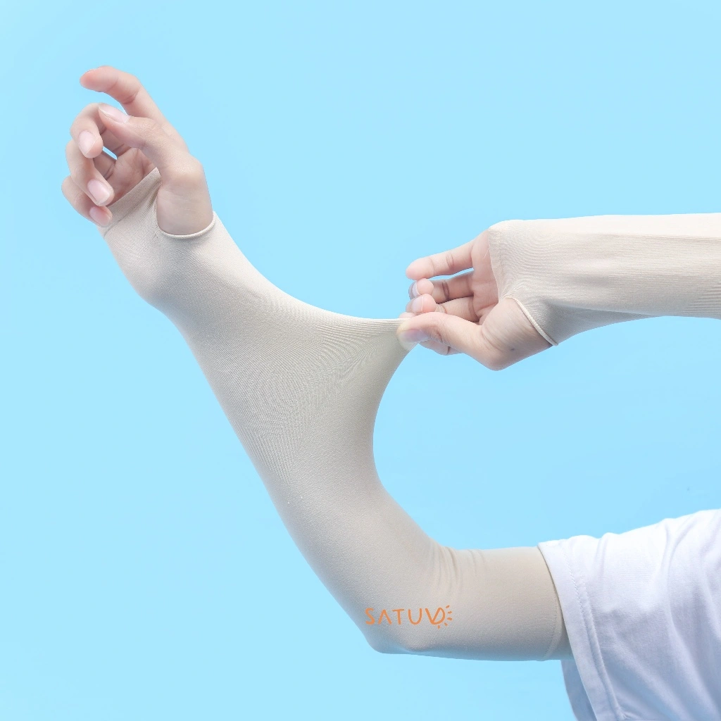 Satuv Anti UV Sleeves Closed Palm UPF 50+ - Manset Tangan Anti Tabir Surya Outdoor Arm Sleeves Skin Solid Olahraga Sepeda Tennis Golf