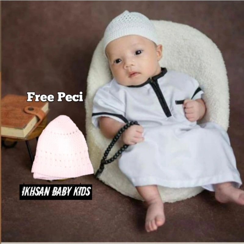 BAJU GAMIS KOKO BAYI 0-2 TAHUN KOKO BAYI TURKI LENGAN PENDEK FREE PECI