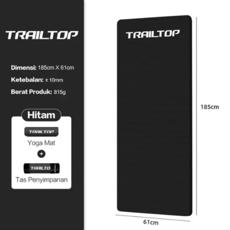 TrailTop Matras Olahraga NBR Yoga Mat Matras Karpet Olahraga Anti Slip