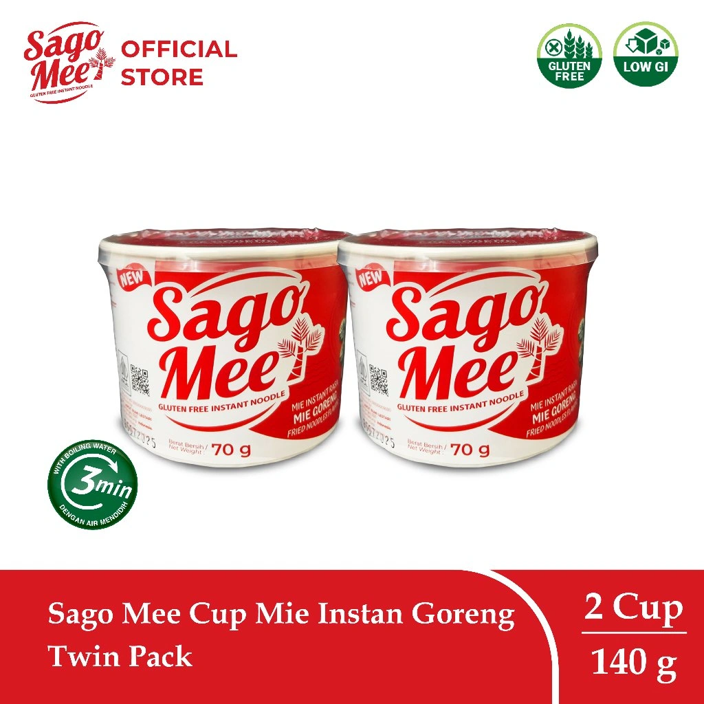 Sago Mee Gluten Free Mie Instan Cup Mie Goreng 70g Twin Pack