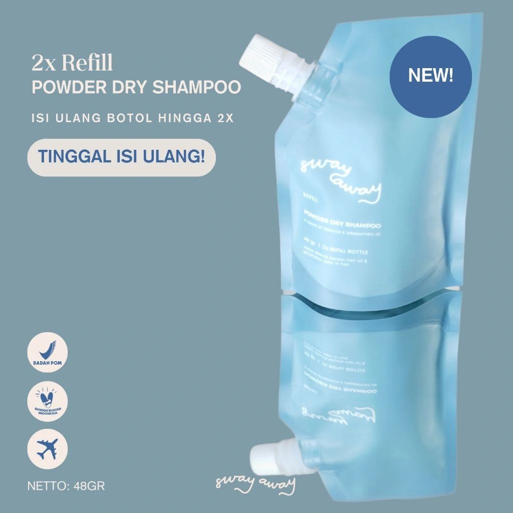 Sway Away - REFILL Powder Dry Shampoo | Anti Lepek | Anti Minyak | Hair Powder | Travel Size | Shampoo Kering | Styling Rambut | Pewangi Rambut