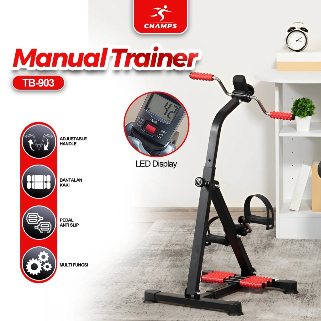 CHAMPS Sepeda Statis - Olahraga Gym Fitness / Terapi Kaki dan Tangan Penderita Stroke dll