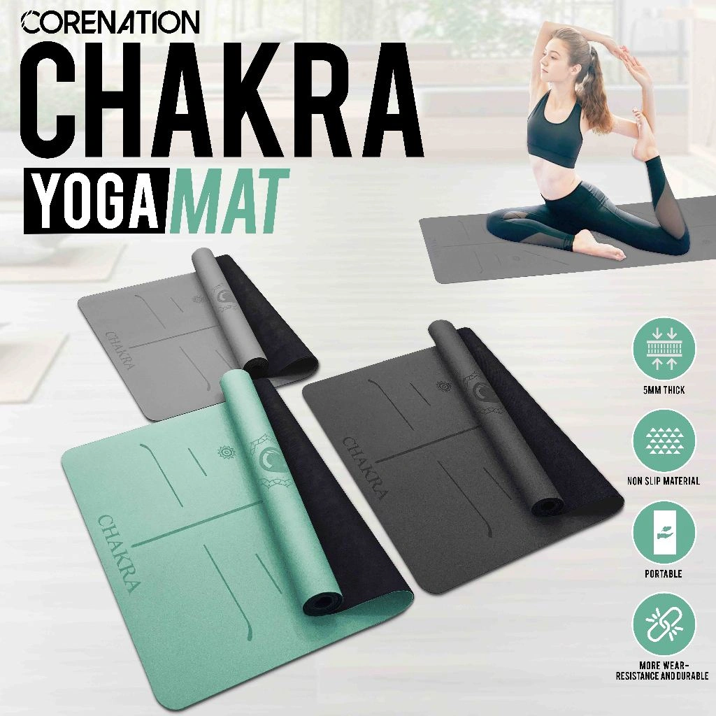 CoreNation Chakra Yoga Mat 4.5MM | Workout Mat Anti Slip | Matras Yoga / Matras Olahraga