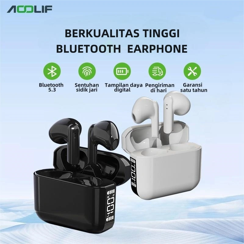 Asli Resmi-Earbuds LED Tampilan Digital Headset Bluetooth 5.3 Dengan Smart Touch HD Sound Quality