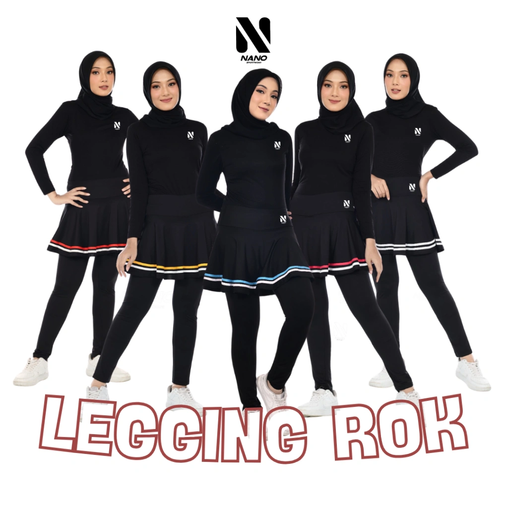 Nano Sportswear Legging Rok Olahraga / Celana Legging Rok Kombinasi / Celana Legging Rok Wanita