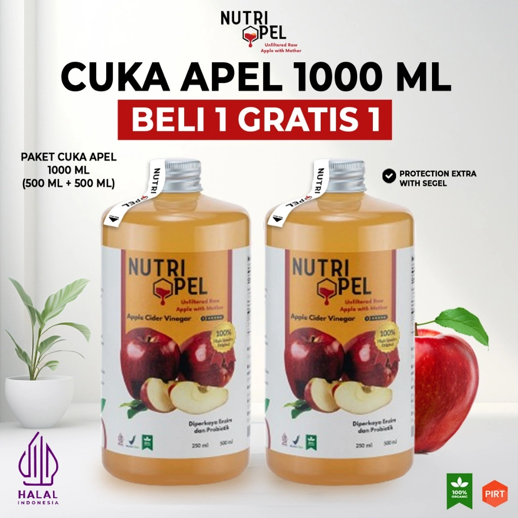 Cuka Apel Organik With Mother 1000ml