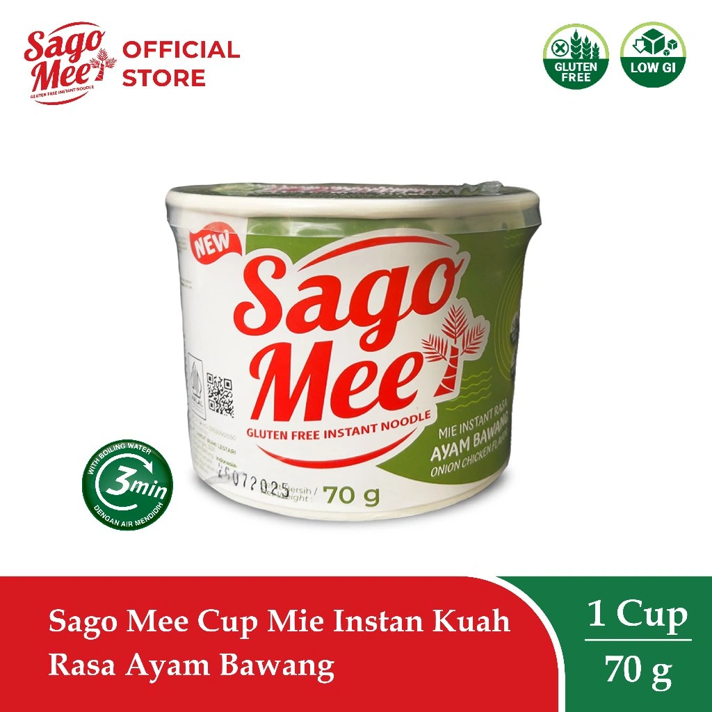 Sago Mee Gluten Free Mie Instan Cup Kuah Rasa Ayam Bawang 70g
