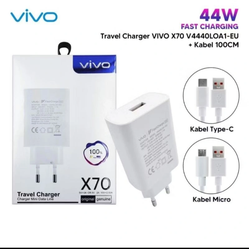 Charger Vivo Fast Charging Tipe C Al Type Vivo Tipe c Dan Micro Cas Hp