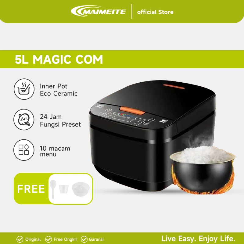 MAIMEITE 5L Rice Cooker Digital Low Carbo / magic com mini / Portable Multifungsi Kapasitas Besar mejikom
