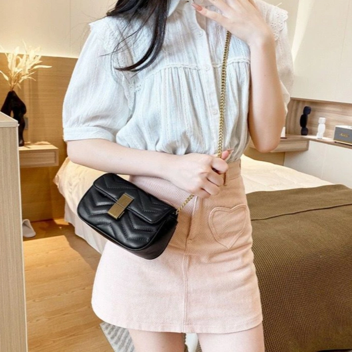 COD NEW Tas Kulit Wanita Selempang Rantai Messenger Luxury Mini Bag FT44