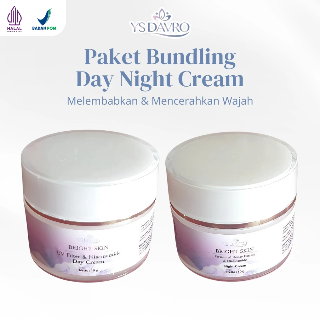 YS DAVRO Paket Bundling 2 Pcs  Night Cream Fermented Honey Extract dan Niacinamide Krim Malam.