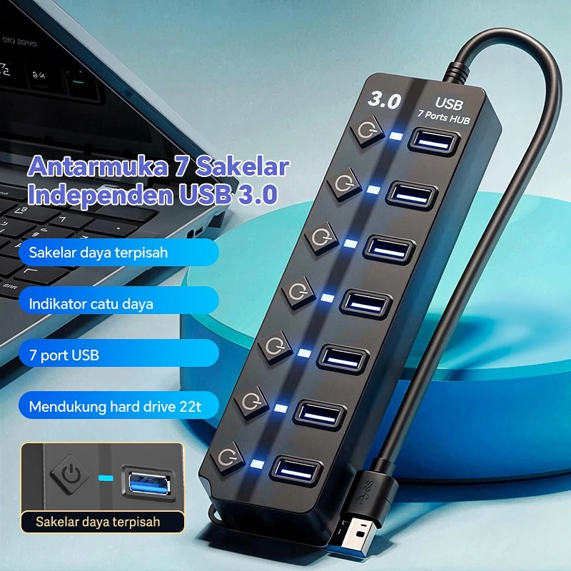 7 in 1 Multifungsi Converter Adapter /Hub Kabel Konektor/ Docking Station Untuk PC Laptop Pasang Dan Mainkan
