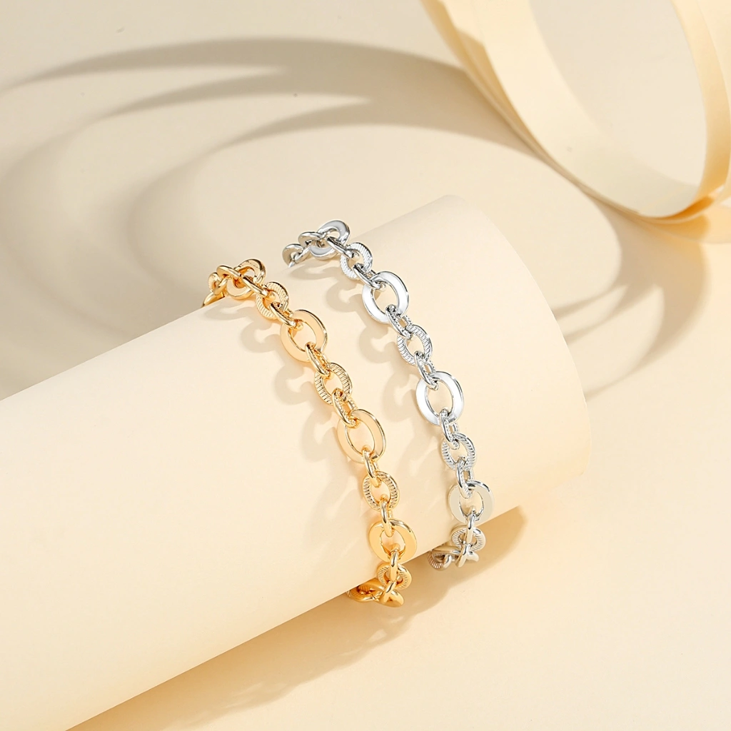 Lanme Jewelry Gelang Desainer Berlapis Emas Anti Luntur Stainless Steel Aksesoris Perhiasan Fashion Wanita Dewasa LM704