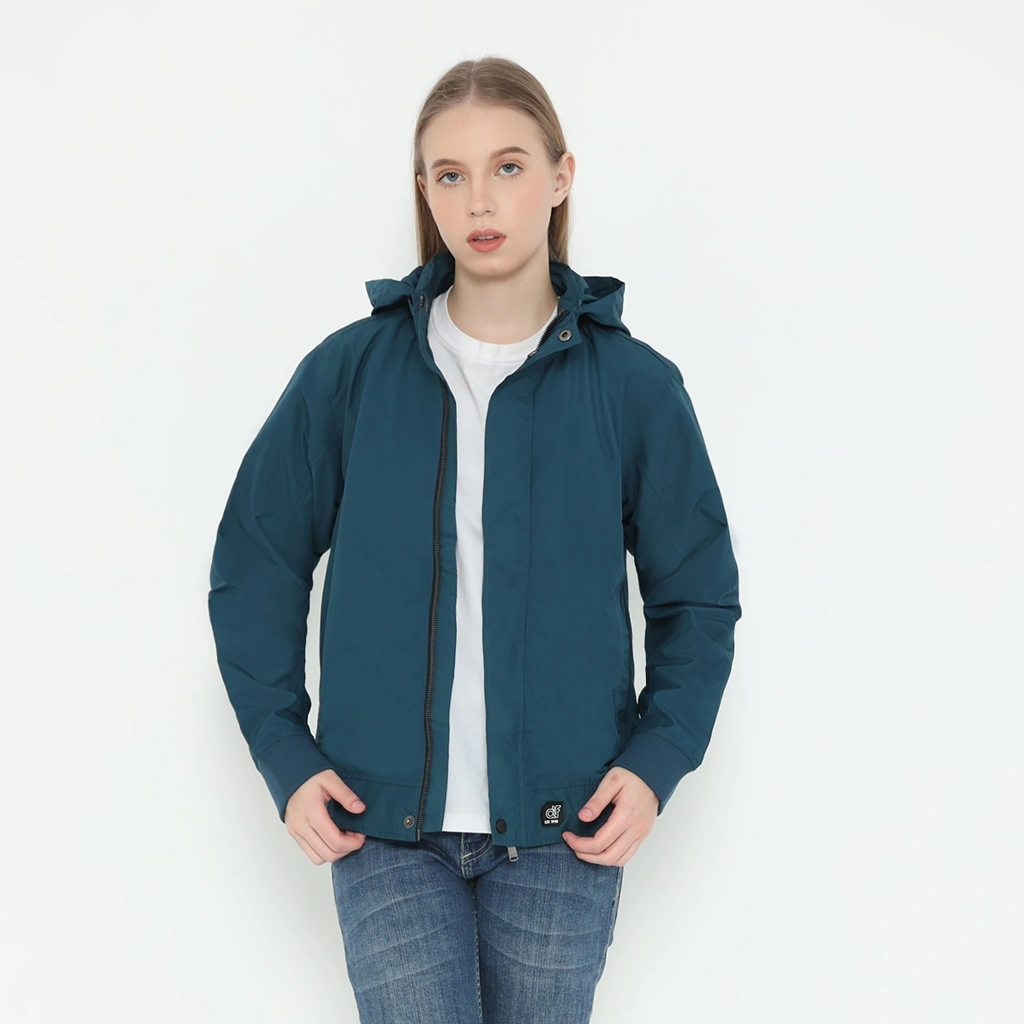 d&f Jaket Parachute Wanita Windbreaker - Turquoise