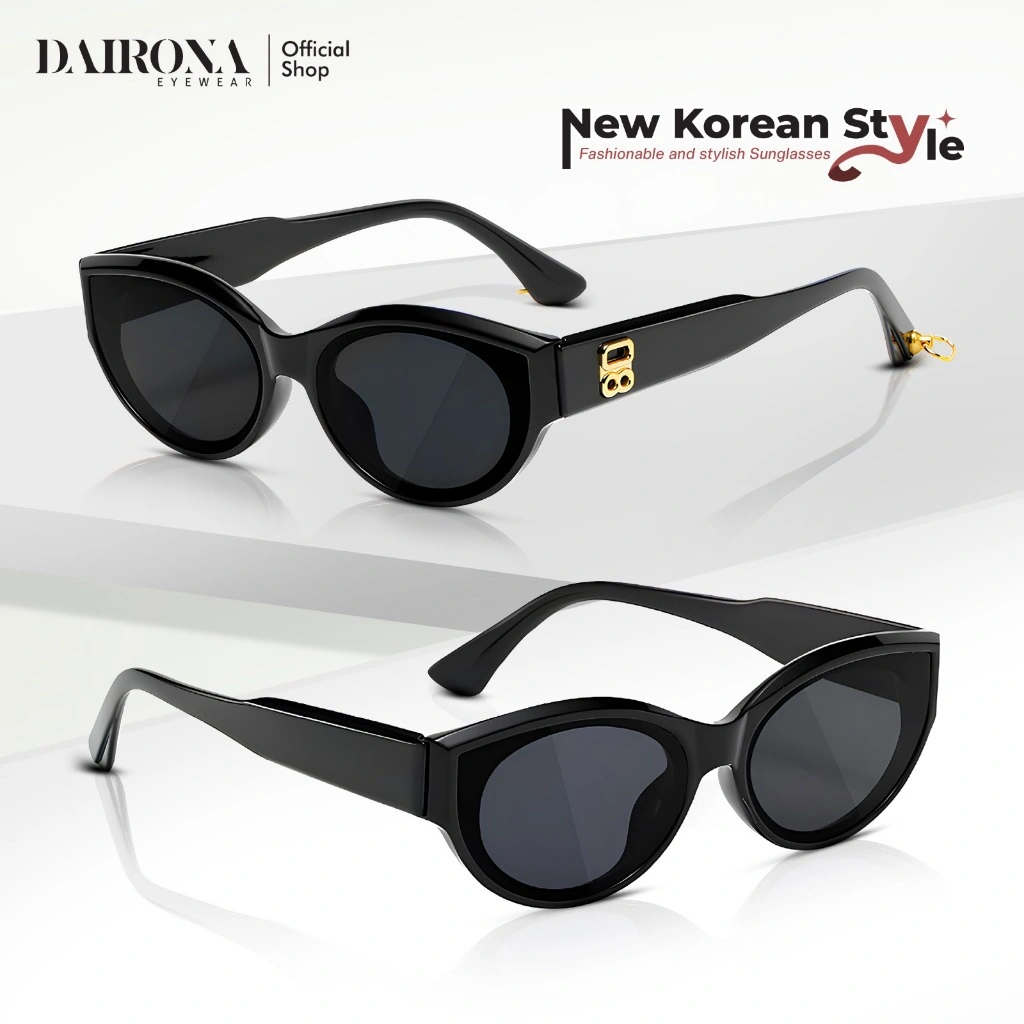 Dairona Eyewear Kacamata Hitam Cat Eye Sunglasses Gaya Korea Pria Wanita Terbaru UV400 Polarized Anti Silau Nylon + PC 838-13016