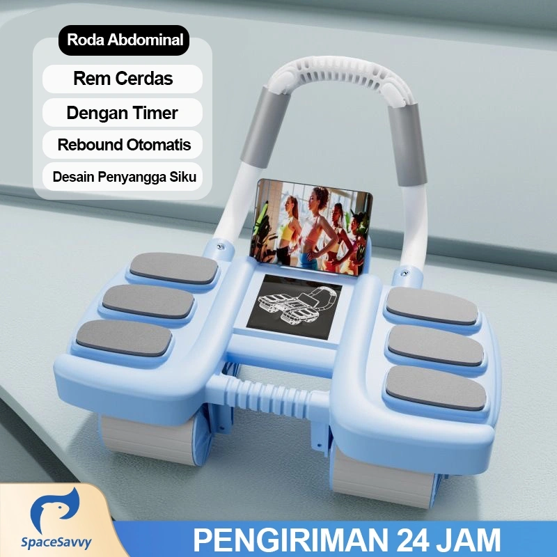 Ab Roller 4 in1 Ab Wheel Wheels Plank Trainer Abdominal Core Roller Alat Olahraga Di Rumah Push Up Sit Up