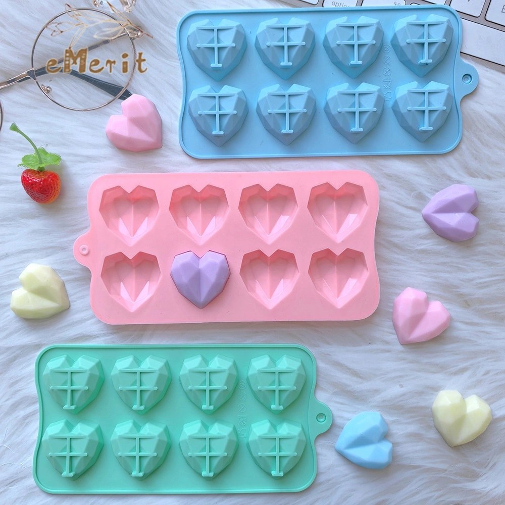 3D Silicon Mould Heart CETAKAN SILIKON HATI Love Loyang Tart Coklat Fondant Silicone Mold Pinata Mousse Cake 8 Cavity