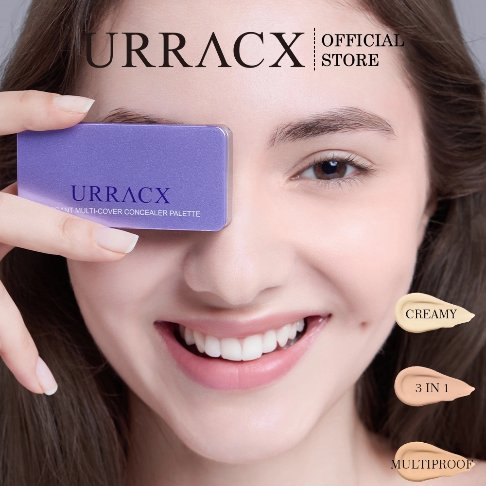 URRACX Concealer Palette 3 In 1 Color Corrector True To Skin Concealer Cream High Coverage Tahan Lama Flawless Make up