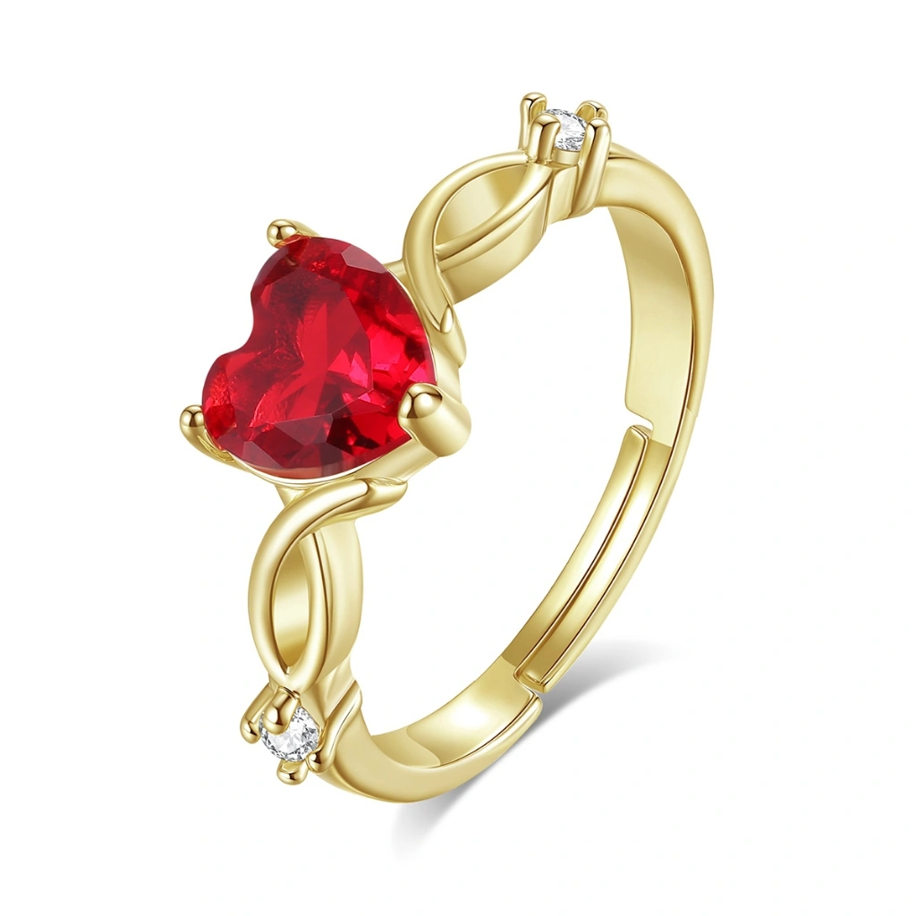Kke Jewelry Cincin Original Wanita Gold Plated 18k Kristal Cincin Heart Love Series GD156