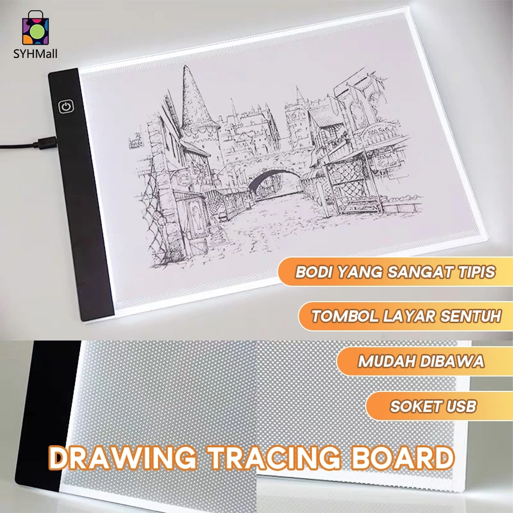 SYH Mall A4/A5 LED Drawing Tracing Board Stensil Board Papan Jiplak Gambar LED Anak & Dewasa Copy Board Papan LED Light Pad Ultra Slim COD