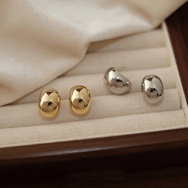 Aksesori fesyen wanita anting-anting pejantan hemisferis sederhana dan serbaguna925 Gold -Dekorasi/Hadiah Souvenir/Fashion Anting Wanita
