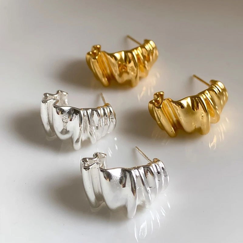 Anting tas lipit saku wanita dengan desain unik, anting jilbab wanita temperamen mode yang elegan dan serbaguna