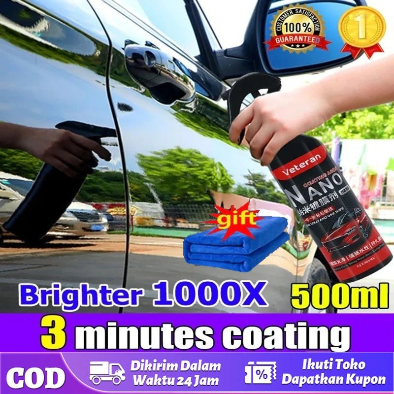 Coat Gloss Pengkilap Body Mobil 500ml dilengkapi dengan kepala semprotan mencerahkan dan licin tahan air dan anti-fouling satu cocok untuk se Kit Pengkilap Cat Mobil / Kit Pengkilap Body Mobil / Coating Nano Ceramic