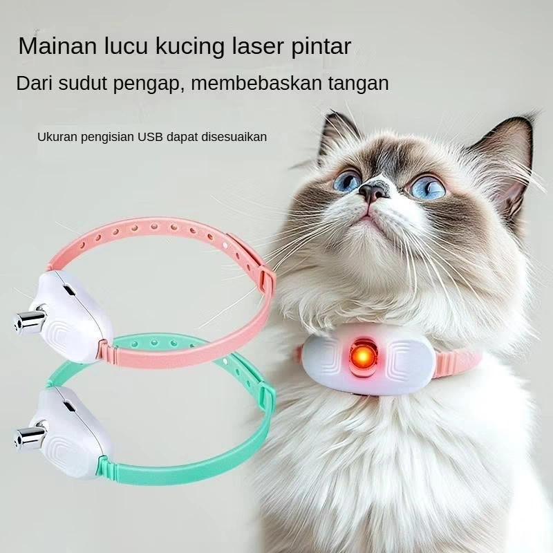 AWINDO SMART NECKLACE - Kalung Pelacak Laser Mainan Kucing Interaktif Smart Laser Collar