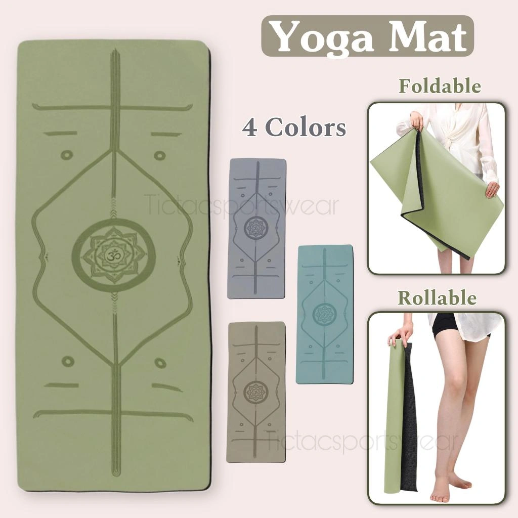 FOLDABLE YOGA MAT BAHAN PU PREMIUM / MATRAS YOGA ANTI SLIP BISA LIPAT