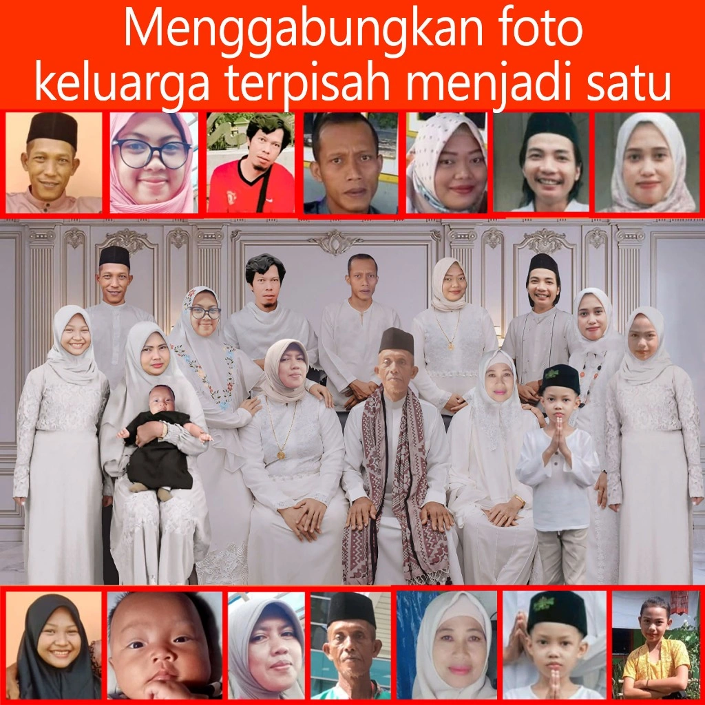 PROFESIONAL EDITING MENGGABUNGKAN FOTO TERPISAH MENJADI SATU KELUARGA I EDIT GABUNG FOTO I MANIPULASI FOTO KELUARGA I RESTORASI FOTO JADUL RESTORASI FOTO RUSAK REMAKE FOTO JADUL I EDITOR PRO I JASA RESTORASI FOTO I EDIT PHOTOSHOP