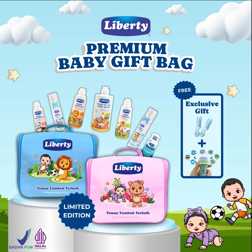 Liberty Baby Premium Gift Bag - Limited Edition- Healthy Toiletries bayi dan anak tanpa SLS/SLES dan aman untuk kulit sensitiv