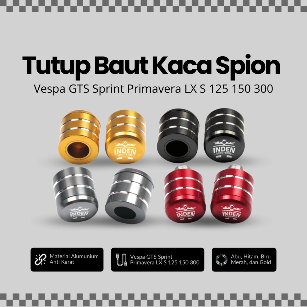 Tutup Baut Lubang Skrup Kaca Spion INDEN SCOOTERIST for All Type VESPA