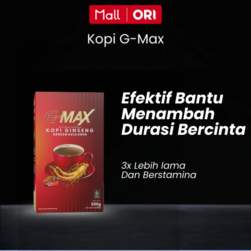 PROMO!! G-Max Kopi Ginseng Rasa Gula Aren - Kopi G-Max Original (Privasi Aman)