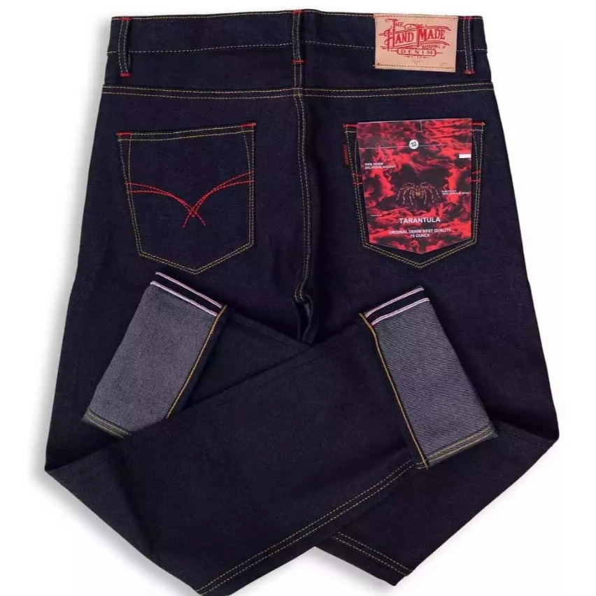 Celana denim selvedge accent 15 - 16 oz original feading slim fit 24 - 40 panjang full 105