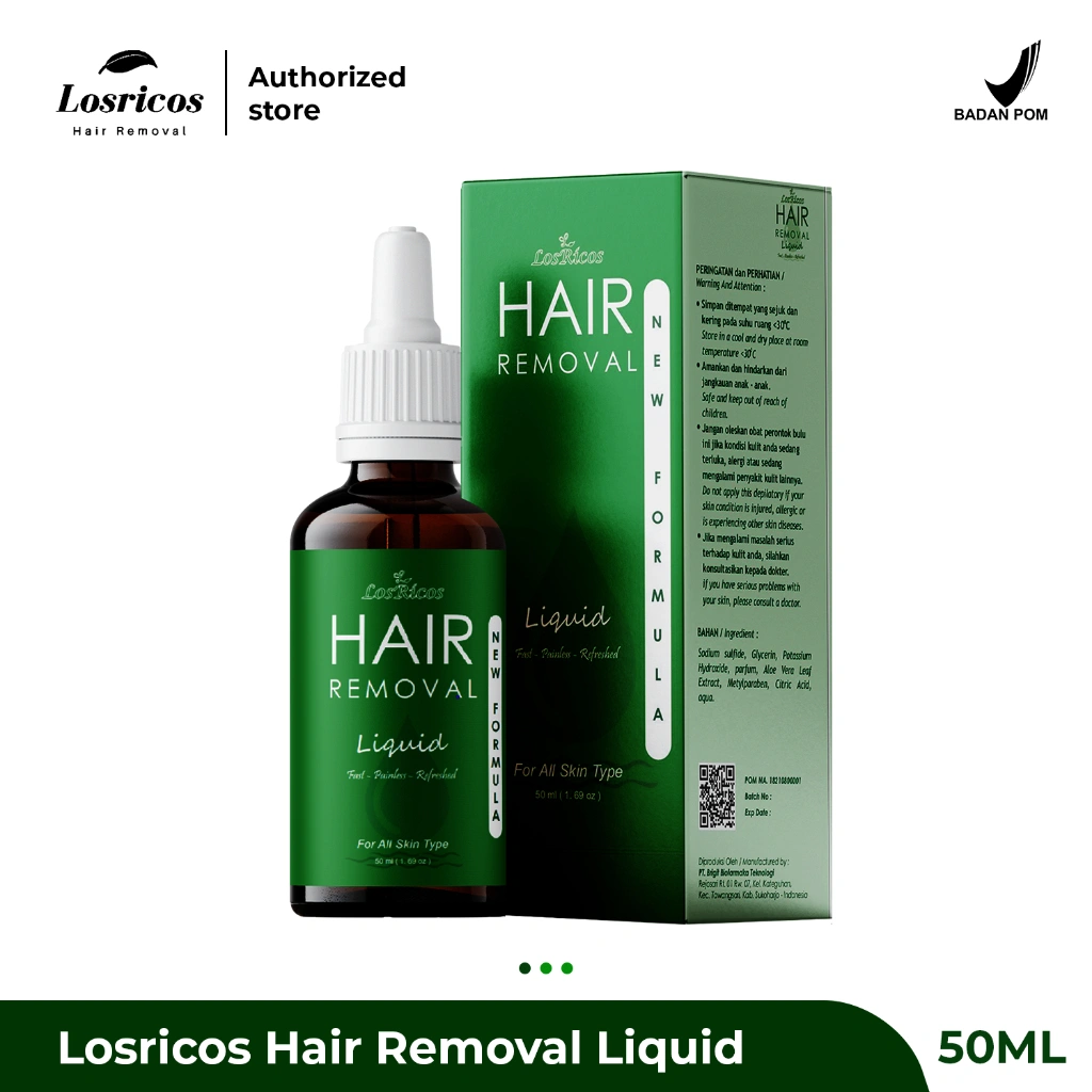 Perontok Bulu Permanen BPOM Ketiak, Kemaluan, Tangan, Kaki, Brewok dan Miss V Losricos Hair Removal
