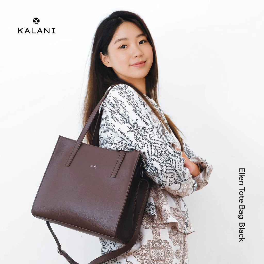 Kalani Ellen Tote Bag Medium Size PU Leather Tote Bag