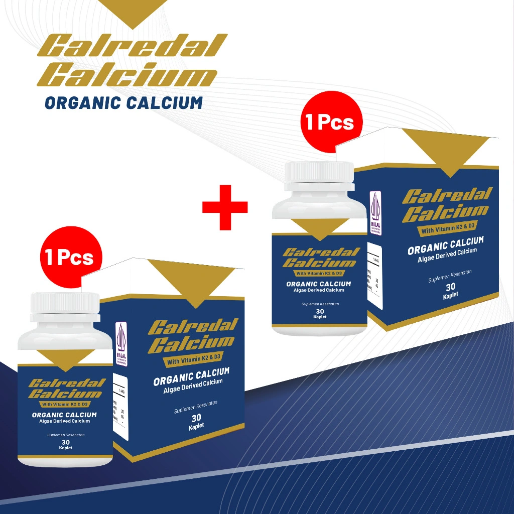 Indopharmacy PAKET MULTIPACK Calcium Calredal 30 Tablet x 2 BOTOL | Membantu Menjaga Kesehatan Tulang