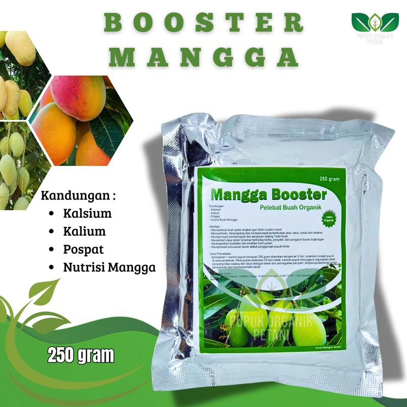 Pupuk Booster Mangga  Pelebat Pemanis Buah Mangga ,Pupuk Penyubur agar Cepat Berbuah Lebat booster perangsang Bunga agar tidak mudah rontok