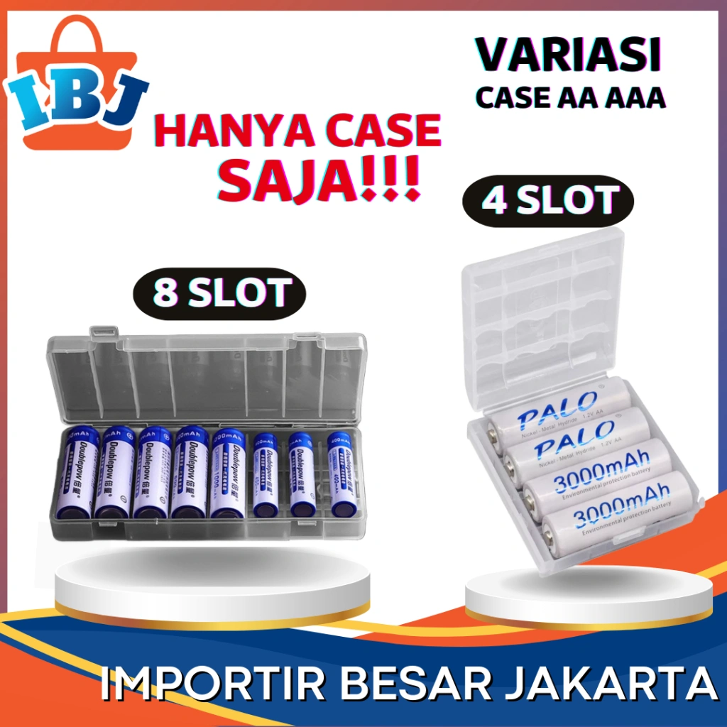 VARIASI !!!! Case Baterai AA AAA 4 Slot & 8 Slot untuk 1 Pcs Kotak Baterai (tidak termasuk baterai)
