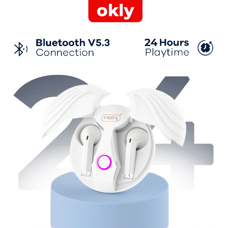 Okly Angle wings V80 TWS True Wireless Bluetooth Headset Low Latency