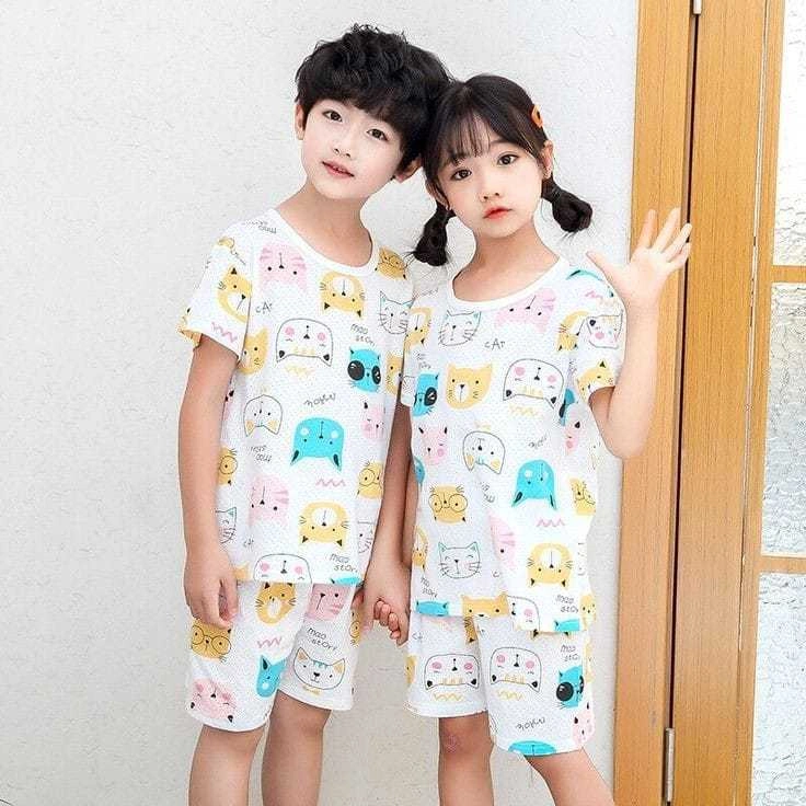LADY HOUSE-setelan piyama fullprint anak cowok cewek summer piyama 2 sampai 10th