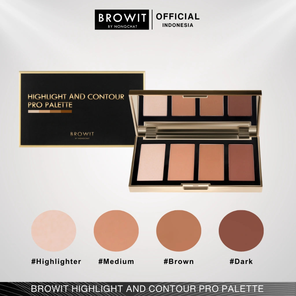 BROWIT BY NONGCHAT Highlight And Contour Palette / Contour / Highligher / Bronzer / Waterproof