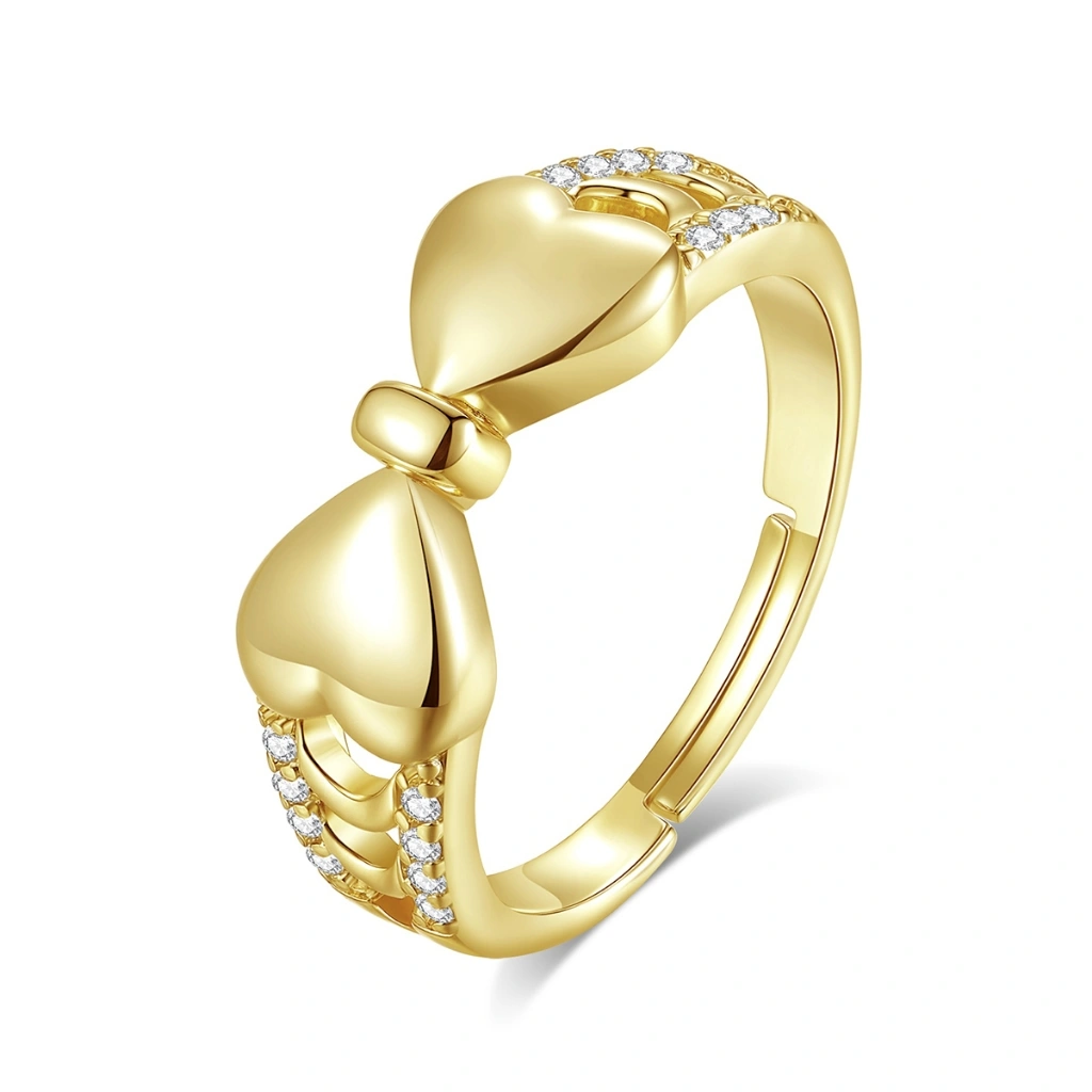 Kke Jewelry Cincin Titanium Wanita Gold Plated 18k Anti Karat Perhiasan Perempuan Elegan dan Mewah GD152