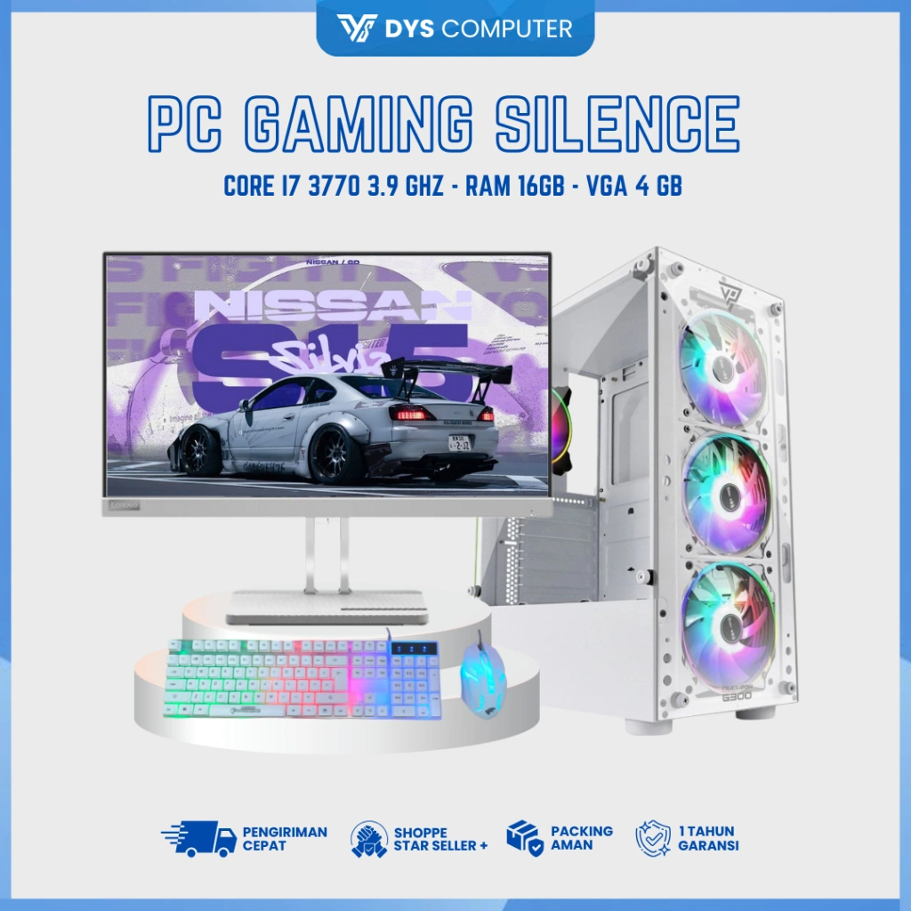 PC I7 Fullset Gaming Editing I7 / 16GB / 500GB / SSD LED 22" Full HD Silence