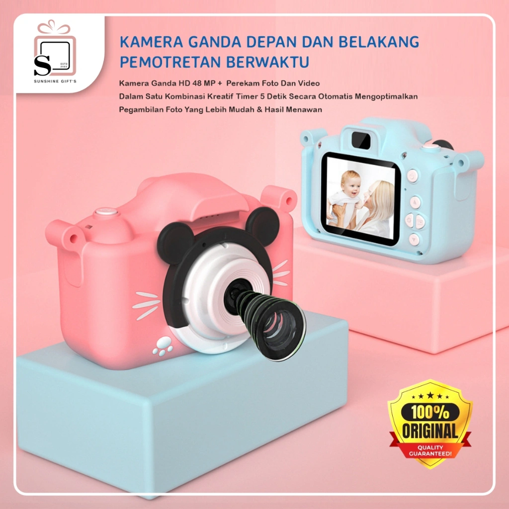Mainan Kamera Anak Hadiah Anak Mini KameraDigital Kamera Perekam Video Gift Camera Kids model mouse