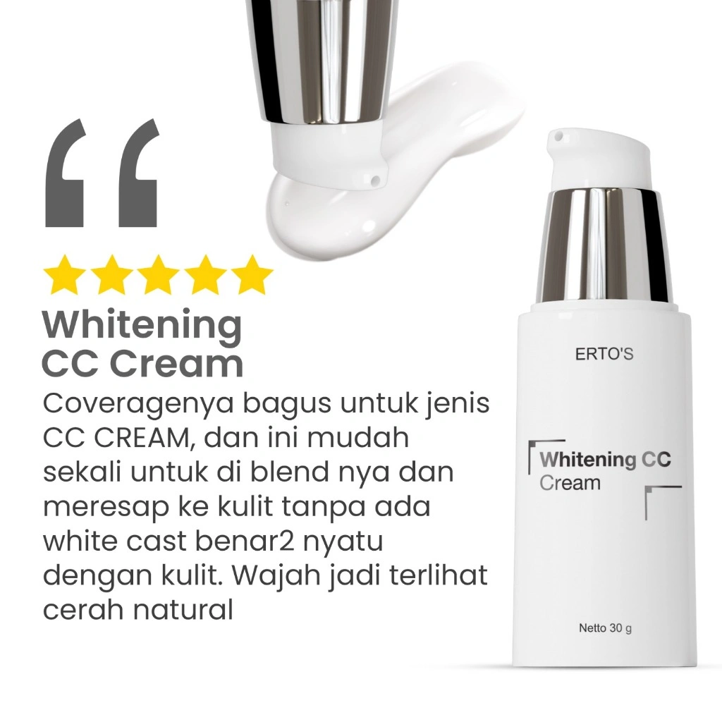 Ertos CC Cream Whitening (Cream Siang)/Krim siang / Untuk Semua Jenis Kulit/Matte Finish/Oil Control