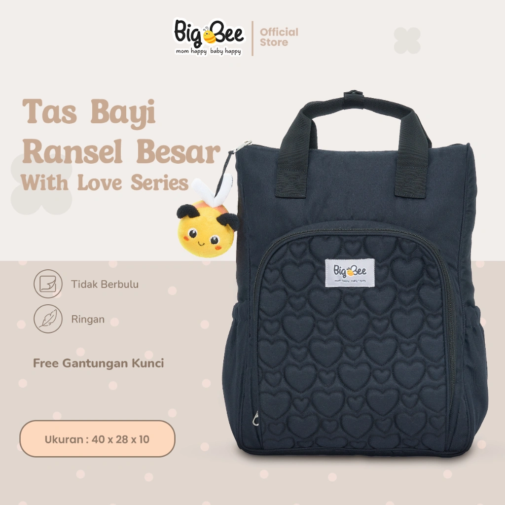Big Bee Tas Bayi Ransel Besar With Love Series + Gantungan Kunci - BBR0002
