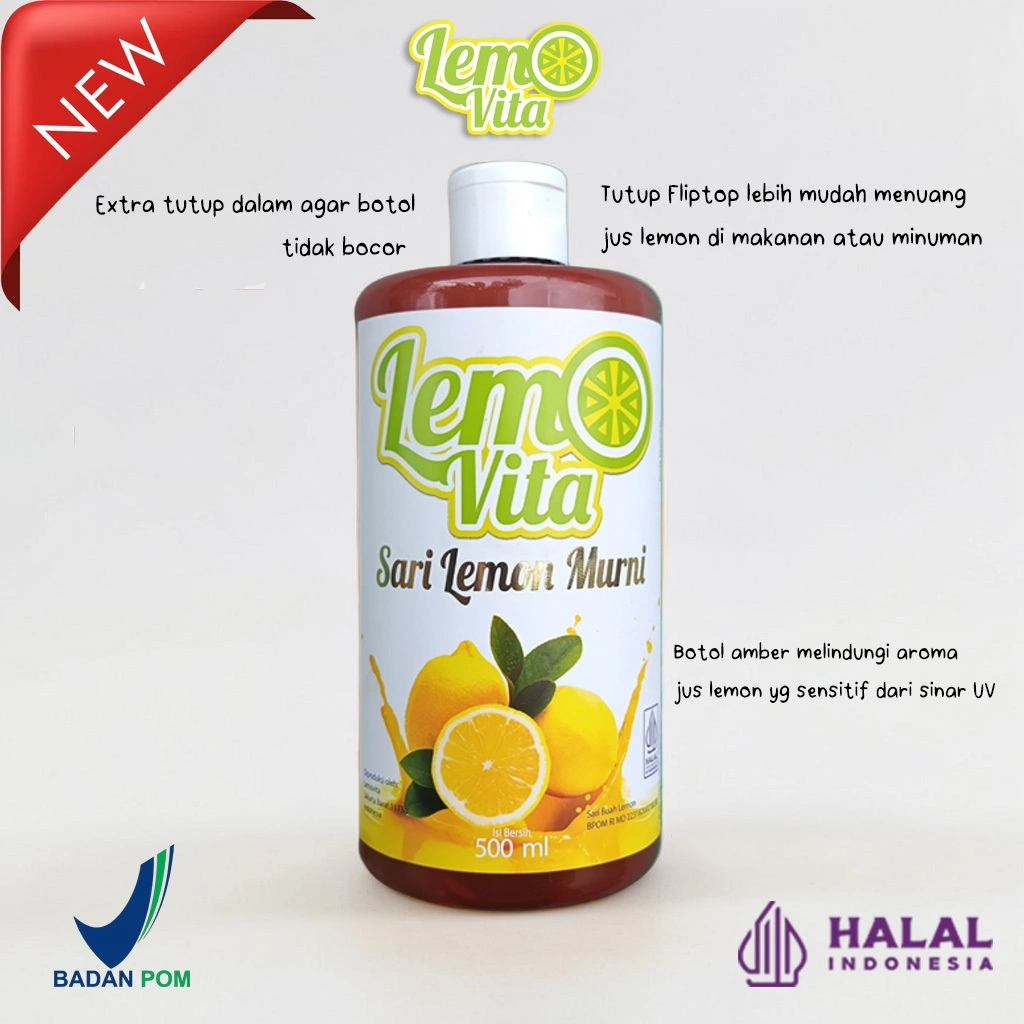 [PROMO MEI] BPOM 500ml Lemovita Fresh Sari Lemon Jus Lemon Murni 100% Jus Halal Alami