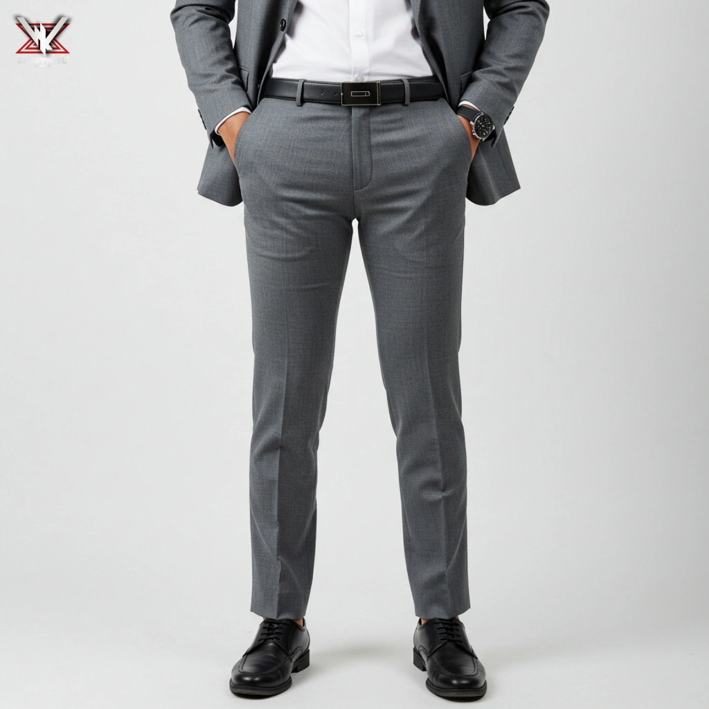 WK APPAREL - Celana Bahan Formal Slimfit Pria Abu Muda 27-38
