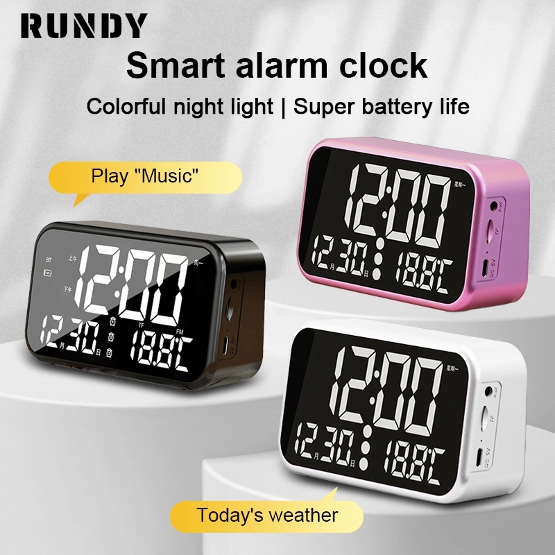 RUNDY【COD】 Speaker Jam Bluetooth Portable Dan FM Radio Wireless Bass Mini Stereo Original - LED Display Alarm Clock Smart Speaker
